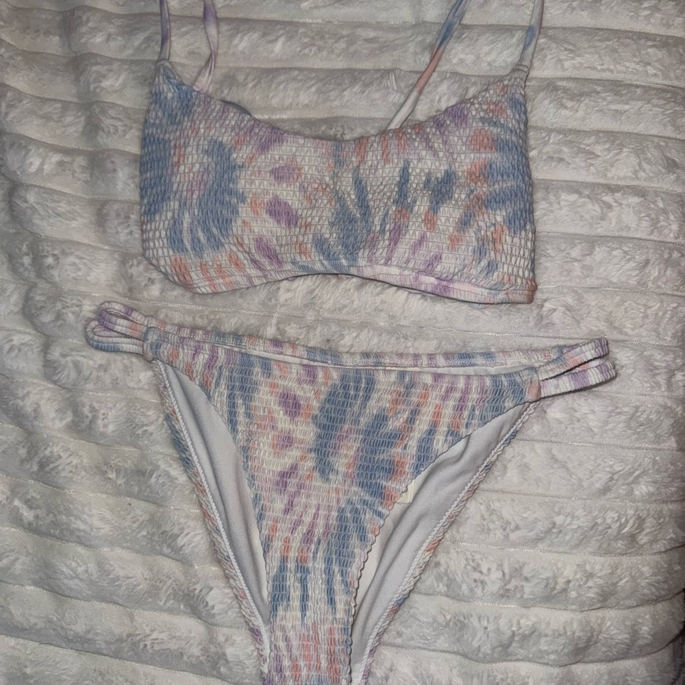 Multicolor Textured Bikini Set